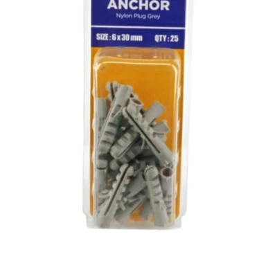 Gambar Krisbow Angkur Sekrup Nilon Plug 6x30mm 25 pcs - Abu Abu