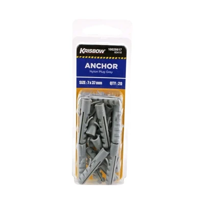 Gambar Krisbow Angkur Sekrup Nylon Plug 7x37mm 20 pcs - Abu-Abu