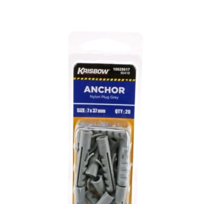 Gambar Krisbow Angkur Sekrup Nylon Plug 7x37mm 20 pcs - Abu-Abu