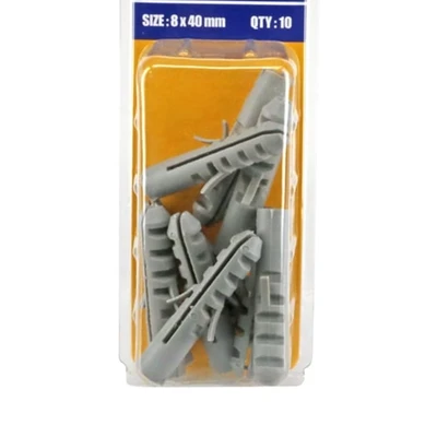 Gambar Krisbow Angkur Sekrup Nylon Plug 8x40mm 10 pcs - Abu-Abu