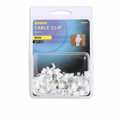 Gambar Krisbow Kabel Clip 8 mm 50 Pcs - Putih