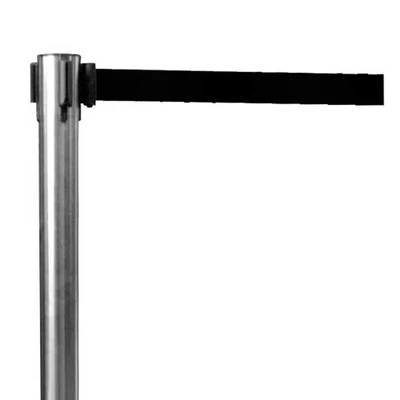 Gambar Krisbow Tiang Antrian Stainless Steel Dengan Tali - Hitam/Silver