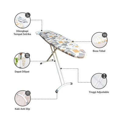 Gambar Informa 110x35x83 Cm Bloomy Meja Setrika Lipat Classic