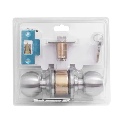 Gambar K-Lock Handle Pintu Bulat Pintu Masuk - Silver