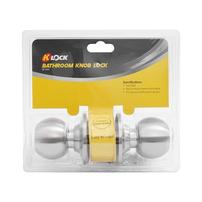 Gambar K-Lock Handle Pintu Bulat Kamar Mandi Classic - Silver
