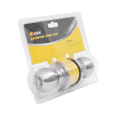 Gambar K-Lock Handle Pintu Bulat Kamar Mandi Classic - Silver