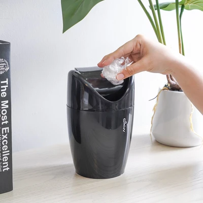 Gambar Dkw Tempat Sampah Tutup Swing Plastik Alien 1 Liter - Hitam