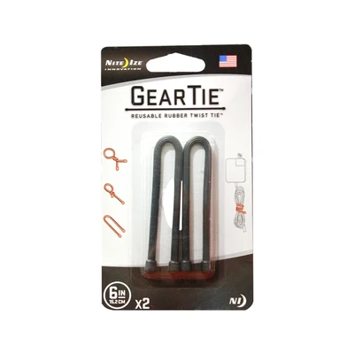 Gambar Nite Ize Tali Pengikat Serbaguna 15 cm 2Pcs - Hitam
