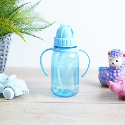 Gambar Kris 350 Ml Botol Minum Anak Flipstraw - Biru