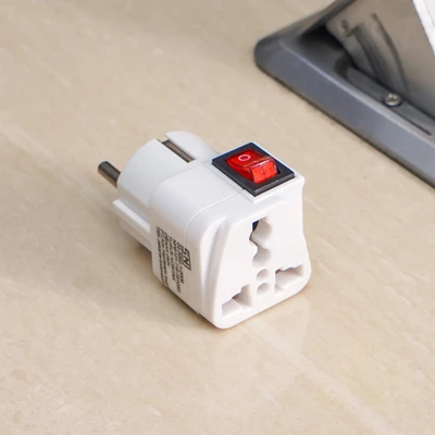 Gambar Krisbow Steker Arde Adaptor Travel Dengan Switch - Putih