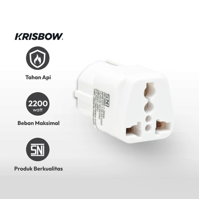 Gambar Krisbow Steker Arde Adaptor Travel Tanpa Switch - Putih