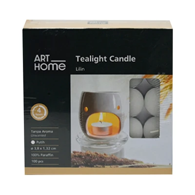 Gambar Arthome Set 100 Pcs Lilin Tealight Bundar - Putih