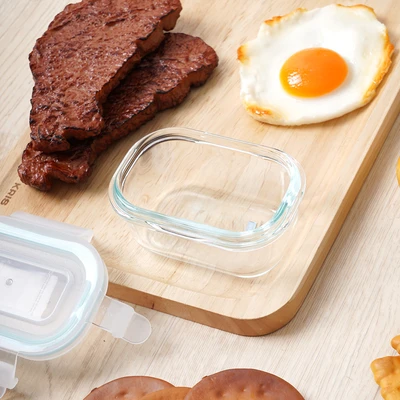 Gambar Glasslock Wadah Makanan Rectangle 150 ml Transparan Random