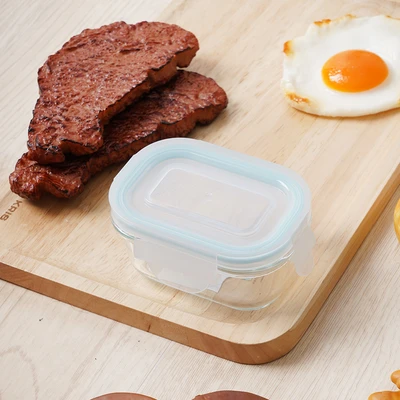 Gambar Glasslock Wadah Makanan Rectangle 150 ml Transparan Random