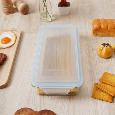 Gambar Glasslock Wadah Makanan Rectangle 1.7 Liter Transparan Random