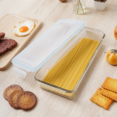 Gambar Glasslock Wadah Makanan Rectangle 1.7 Liter Transparan Random