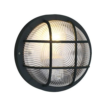 Gambar Eglo Anola Lampu Dinding Outdoor Round E27 - Hitam