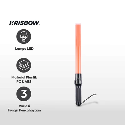 Gambar Krisbow 54 cm Tongkat Lampu Lalu Lintas LED 3 Fungsi - Merah