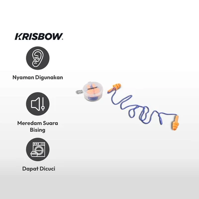 Gambar Krisbow Set 50 Pasang Earplug Silikon Dengan Kabel