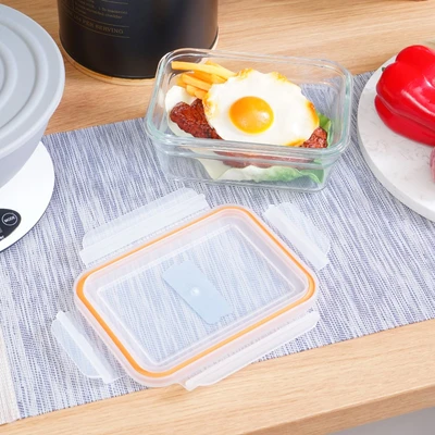 Gambar Glasslock Wadah Makanan Oven Ring Taper Rectangle 970 ml - Oranye