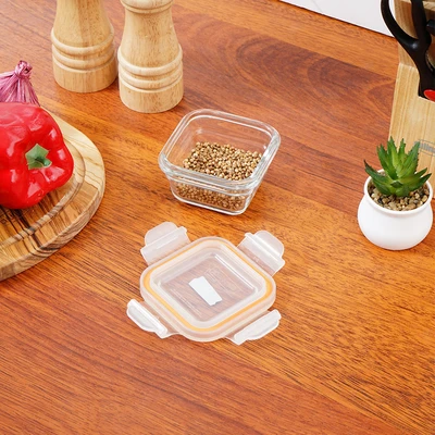 Gambar Glasslock Wadah Makanan Oven Ring Taper Square 145 ml - Kuning