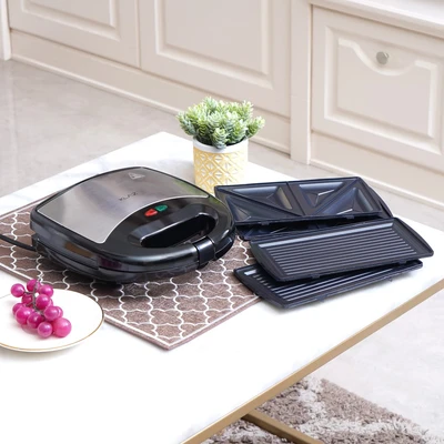 Gambar Klaz Toaster Sandwich Waffle 3 In 1 - Hitam
