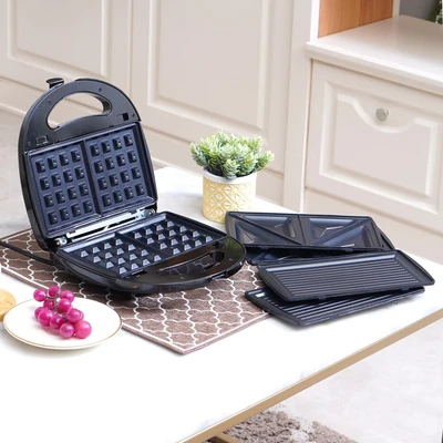 Gambar Klaz Toaster Sandwich Waffle 3 In 1 - Hitam