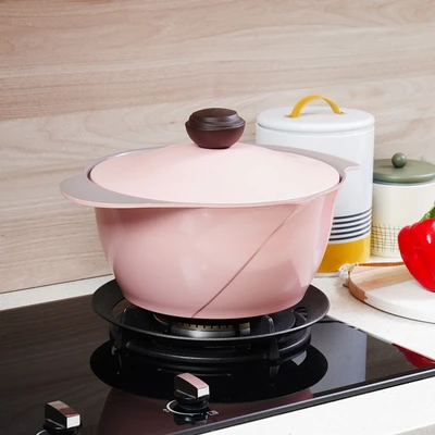 Gambar Cheftopf Panci Casserole Ceramic Coating 26 cm - Pink