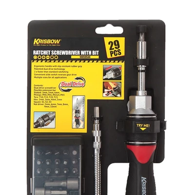 Gambar Krisbow Obeng Ratchet Dengan Bit Lrrs29 Set 29 pcs
