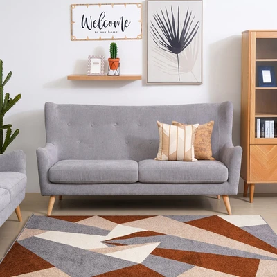 Nordia Kamma Sofa Fabric Seater Abu-abu