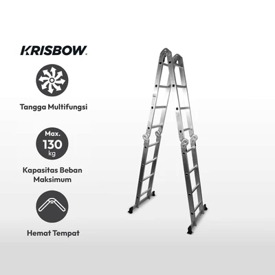 Gambar Krisbow 4.4 Mtr Tangga Aluminium Multifungsi 4X4 Steps