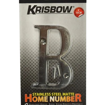 Gambar Krisbow Huruf Rumah B Stainless Steel 10 cm