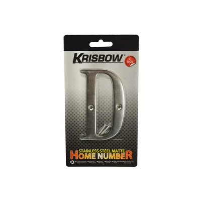 Gambar Krisbow Huruf Rumah D Stainless Steel 10 cm
