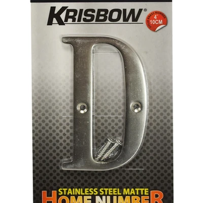 Gambar Krisbow Huruf Rumah D Stainless Steel 10 cm