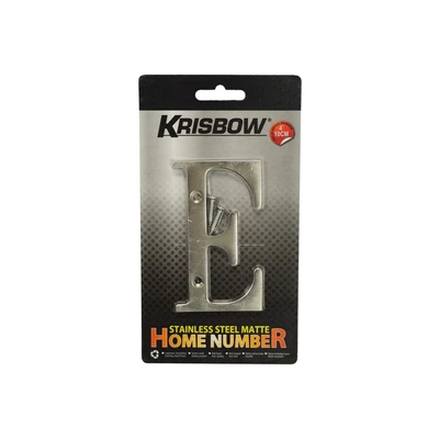Gambar Krisbow Huruf Rumah E Stainless Steel 10 cm