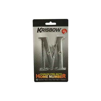 Gambar Krisbow Huruf Rumah M Stainless Steel 10 cm