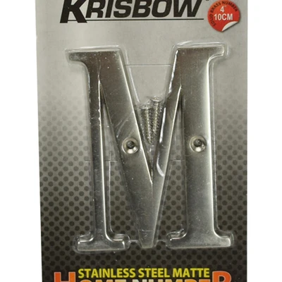 Gambar Krisbow Huruf Rumah M Stainless Steel 10 cm