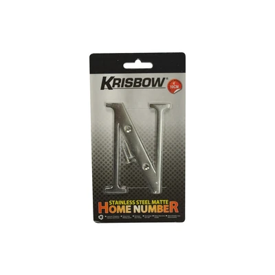 Gambar Krisbow Huruf Rumah N Stainless Steel 10 cm