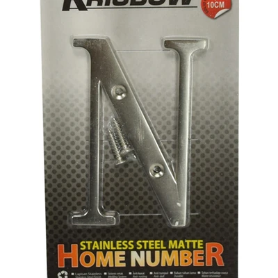 Gambar Krisbow Huruf Rumah N Stainless Steel 10 cm