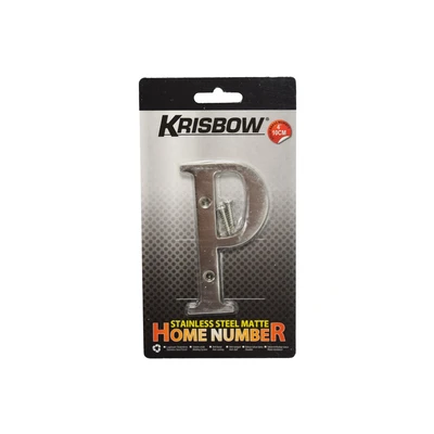 Gambar Krisbow Huruf Rumah P Stainless Steel 10 cm