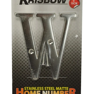 Gambar Krisbow Huruf Rumah W Stainless Steel 10 cm