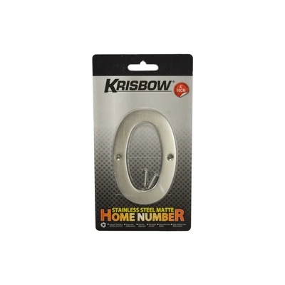 Gambar Krisbow Huruf Rumah 0 Stainless Steel 10 cm