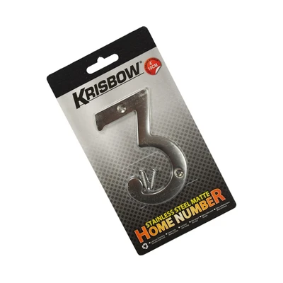Gambar Krisbow Angka Rumah 3 Stainless Steel 10 cm
