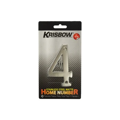 Gambar Krisbow Angka Rumah 4 Stainless Steel 10 cm