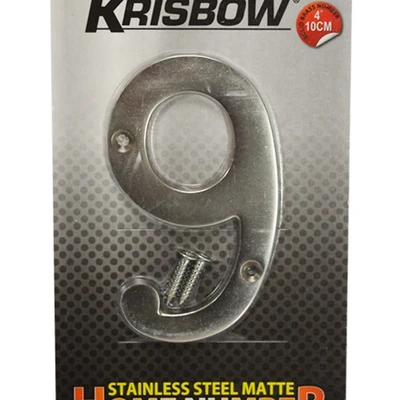 Gambar Krisbow Angka Rumah 9 Stainless Steel 10 cm