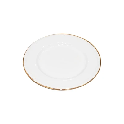 Gambar Appetite Piring Saji Dessert Keramik 21x21 cm - Putih/Gold