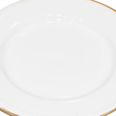 Gambar Appetite Piring Saji Dessert Keramik 21x21 cm - Putih/Gold