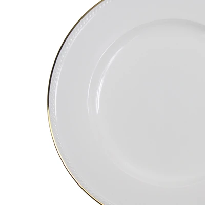 Gambar Appetite Piring Makan Keramik 27x27 cm - Putih Gold