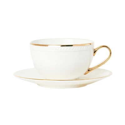 Gambar Appetite Cangkir Dengan Saucer Keramik 250 ml - Gold Appeal