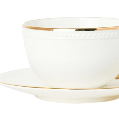 Gambar Appetite Cangkir Dengan Saucer Keramik 250 ml - Gold Appeal